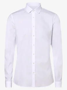 OLYMP No. Six Koszula męska łatwa w prasowaniu z bardzo długim rękawem Mężczyźni Super Slim Fit Bawełna biały jednolity kołnierzyk kent, 36 - Koszule męskie - miniaturka - grafika 1