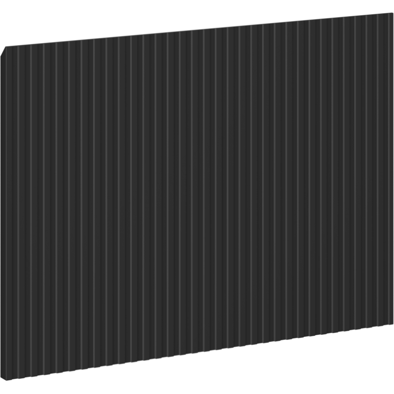 Mexen Rivel front ryflowany do korpusu szafki łazienkowej 60 x 43,5 cm, czarny mat - 91A20-0600-470-1-71
