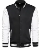 Bluzy męskie - Bluza męska bejsbolówka czarno-biała Recea - M - miniaturka - grafika 1