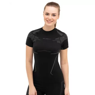 Bielizna sportowa damska - Damska koszulka termoaktywna Brubeck DRY SS13690 black/graphite - XL - grafika 1