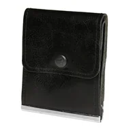 Portfele - Banknotówka portfel czarny etui na pieniądze retro uniseks skórzane G65 czarny - miniaturka - grafika 1