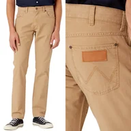 Spodnie męskie - Wrangler GREENSBORO Tigers BEŻOWE MATERIAŁOWE SPODNIE BEZ STRECZU W33 L34 - miniaturka - grafika 1