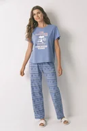 Piżamy damskie - women'secret piżama bawełniana damska kolor niebieski bawełniana 3132102 - miniaturka - grafika 1