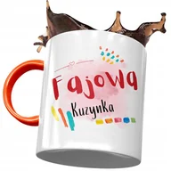 Kubki - Kubek Pomarańczowy Dla Kuzynki na Urodziny Prezent z Nadrukiem ze Zdjęciem+ Opakowanie na prezent (wzór 01) - miniaturka - grafika 1