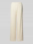 Spodnie damskie - Spodnie materiałowe z szeroką nogawką i fakturowanym wzorem model ‘LUMENA’ - miniaturka - grafika 1