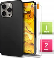 Etui i futerały do telefonów - Hello Case Etui do Apple Iphone 15 Pro Czarne, Matowe, Obudowa, Silikon SZKŁO 9H - miniaturka - grafika 1