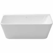 Wanny - Besco WAS-150-VRB VARYA wanna wolnostojąca przyścienna maskownica syfonu z przelewem biała 150 x 75 - miniaturka - grafika 1