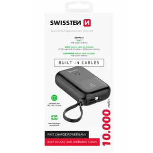 SWISSTEN Powerbank PD 10000 mAh 22,5 W Czarny - Powerbanki - miniaturka - grafika 4
