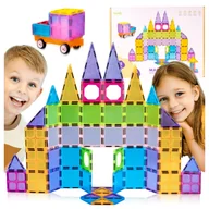 Układanki dla dzieci - Klocki Magnetyczne Edukacyjne Układanka Dla Dzieci Zestaw 85 Elementów 3D - miniaturka - grafika 1