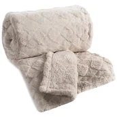 Koce - Koc EUROFIRANY D91 Nancy 70 x 160 cm Beżowy - miniaturka - grafika 1