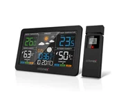 Stacje pogodowe - ELDONEX EWS-1010-BK - Stacja meteorologiczna z wyświetlaczem LCD 2xAAA czarny - miniaturka - grafika 1