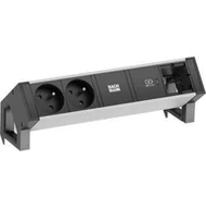 Gniazdka elektryczne - BACHMANN DESK2 ALU BLACK 2xUTE 1xCM 1xUSBC 30W 0,2m GST18 - miniaturka - grafika 1