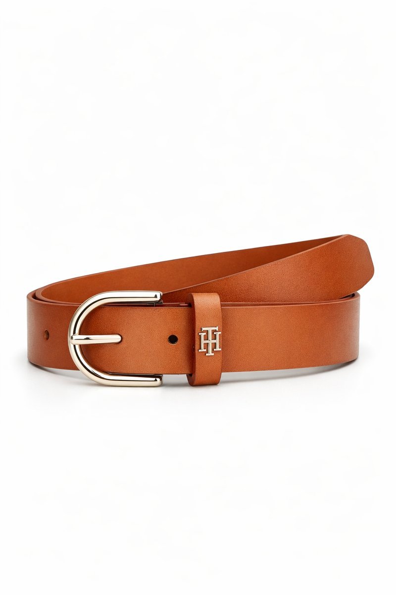 TOMMY HILFIGER PASEK DAMSKI BRĄZOWY SKÓRZANY Z LOGO 80 1I4A