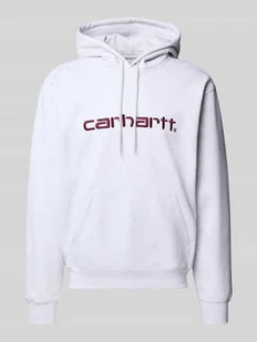Bluza z kapturem, wyhaftowanym logo i kieszenią kangurką - Bluzy męskie - miniaturka - grafika 1
