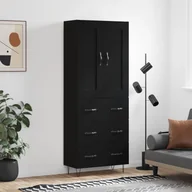 Witryny - vidaXL Witrynka, czarna, 69,5x34x180 cm, materiał drewnopochodny - miniaturka - grafika 1