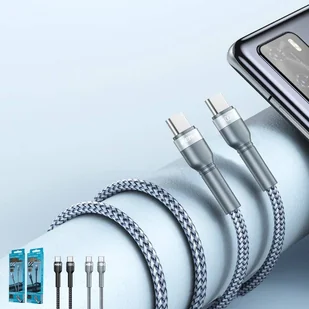 REMAX Jany nylonowy kabel przewód USB Typ C Power Delivery 2.0 100W 20V 5A 1m czarny (RC-172) - Kable USB - miniaturka - grafika 3