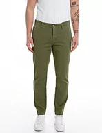 Spodnie męskie - Replay Benni X-lite Plus spodnie męskie, 936 Mud Green, 38W / 32L - miniaturka - grafika 1