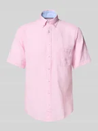 Koszule męskie - Koszula casualowa o kroju regular fit z mieszanki lnu i bawełny - miniaturka - grafika 1