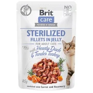 Mokra karma dla kotów - Brit Care Cat Hearty Duck Tender Turkey in Jelly Sterilized 85 g - miniaturka - grafika 1