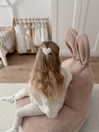 Szafy i szafki dla dzieci - Uszata pufa siedzisko z oparciem Funny Bunny Sztruksowa - Różowa - miniaturka - grafika 1