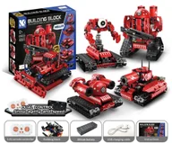 Roboty dla dzieci - Klocki sterowany robot gąsienicowy RED silniki 495-klocki 5w1 - miniaturka - grafika 1