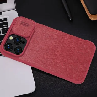 Nillkin Qin Leather Pro Case etui iPhone 14 Pro Max osłona na aparat kabura pokrowiec obudowa z klapką czarny - Etui i futerały do telefonów - miniaturka - grafika 19