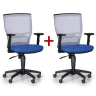 Fotele i krzesła biurowe - B2B Partner Krzesło biurowe Venlo 1+1 GRATIS, szaro/niebieskie 415043 - miniaturka - grafika 1