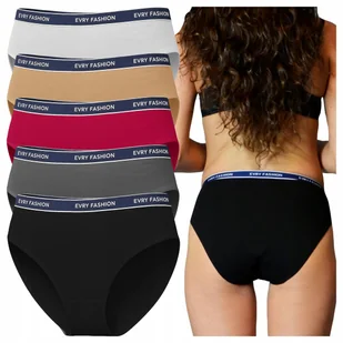 5x Majtki Damskie Bawełniane FiGi Wysoki Stan Mix Gładkie - Majtki damskie - miniaturka - grafika 1