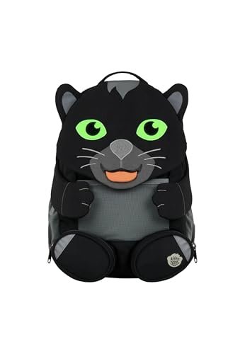 Affenzahn Plecak przedszkolny dla dzieci w wieku 3-5 lat, funkcjonalny, 8 l, Pantera - czarna, Einheitsgröße, Plecak