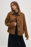 Kurtki damskie - Tommy Hilfiger kurtka wełniana kolor brązowy przejściowa WW0WW42625 - miniaturka - grafika 1