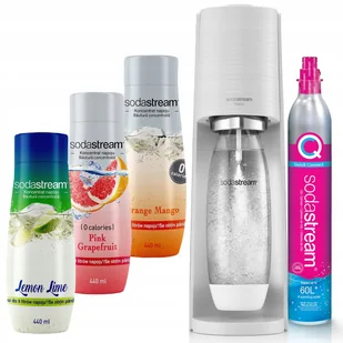 Saturator SodaStream Terra Biały Butelka +3 syropy - Saturatory - miniaturka - grafika 1