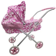 Wózki dla lalek - LAZUR-MIX Wózek lalkowy głęboki ALICJA LAZUR - miniaturka - grafika 1