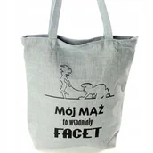 Torby i wózki na zakupy - Moderna Torba Zakupowa La Linea Czarno Szara - miniaturka - grafika 1