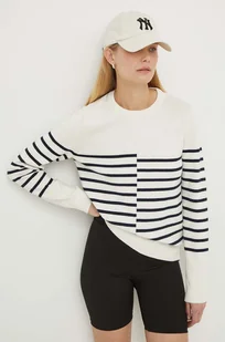 G-Star Raw sweter z domieszką wełny damski kolor beżowy - Swetry damskie - miniaturka - grafika 1