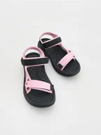 Buty dla dziewczynek - Reserved - Lekkie sandały na rzep - czarny - miniaturka - grafika 1