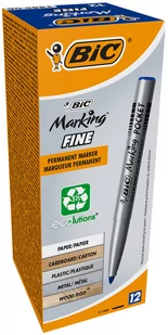 BIC Marking Pocket Permanent Marker (1 MM) 12 sztuki niebieska 1445 06 - Markery permanentne - miniaturka - grafika 1