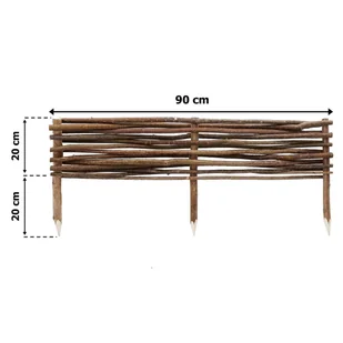 RABATKA LESZCZYNOWA PŁOTEK OBRZEŻE PALISADA Z LESZCZYNY 90x20cm - 3 SZTUKI - Ogrodzenia - miniaturka - grafika 1