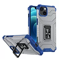 Etui i futerały do telefonów - Crystal Ring Case pancerne hybrydowe etui pokrowiec + magnetyczny uchwyt iPhone 12 mini niebieski - miniaturka - grafika 1