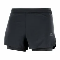 Spodnie sportowe damskie - Spodenki Salomon Cross 2in1 W Black - miniaturka - grafika 1