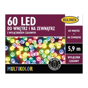 Lampki LED 60 sztuk na baterie kolorowe BULINEX - Oświetlenie świąteczne - miniaturka - grafika 1