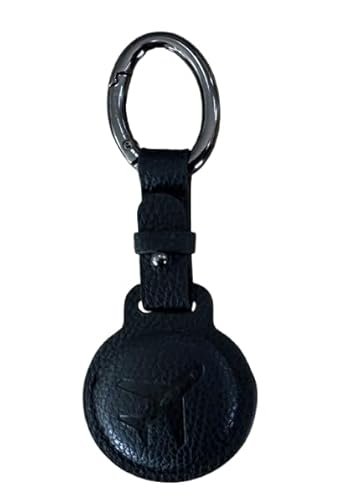 YISH Airtag brelok do kluczy ze skóry PU: Brelok do kluczy i etui na karty Airtag, elegancki i praktyczny design, czarny