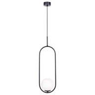 Lampy sufitowe - Wisząca lampa elipsa z białym kloszem T5-Z53 - miniaturka - grafika 1