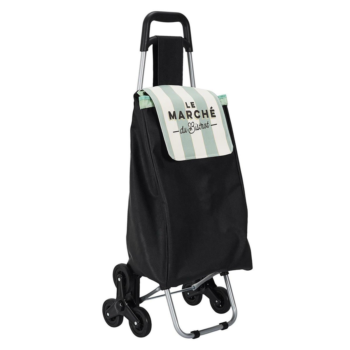 Wózek na zakupy Bistrot 6 kół zielony pas