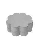 Fotele i pufy dla dzieci - MISIOO Pufa kwiatowa dla dzieci, worek do siedzenia dla dzieci, do pokoju dziecięcego, aksamitna pufa z pianki, meble dziecięce, łatwe do prania, lekkie i eleganckie, 54 x 54 x 25 cm, szara - miniaturka - grafika 1