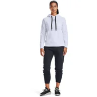 Bluzy sportowe damskie - Damska bluza UNDER ARMOUR Rival Fleece HB Hoodie - biała - miniaturka - grafika 1