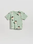 Bluzki dla niemowląt - Reserved - Bawełniany t-shirt Pucio - jasnozielony - miniaturka - grafika 1