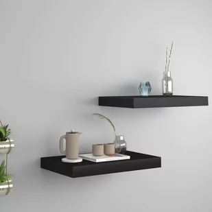 vidaXL vidaXL Półki ścienne, 2 szt., czarne, 40x23x3,8 cm, MDF - Półki do salonu - miniaturka - grafika 1