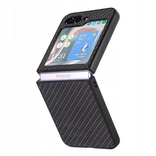 Etui do Samsung Galaxy Z Flip 5 5G F731 Hard Carbon czarne Pokrowiec obudowa Futerał Guma Case - Etui i futerały do telefonów - miniaturka - grafika 1