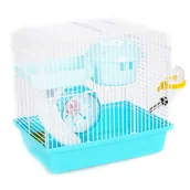 Klatki dla gryzoni - Panama Pet Klatka dla gryzoni 27x20,5x25,5 cm biało/niebieska - miniaturka - grafika 1