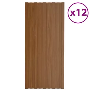 shumee Panele dachowe 12 szt. stal galwanizowana brązowe 100x45 cm - Pokrycia dachowe - miniaturka - grafika 1